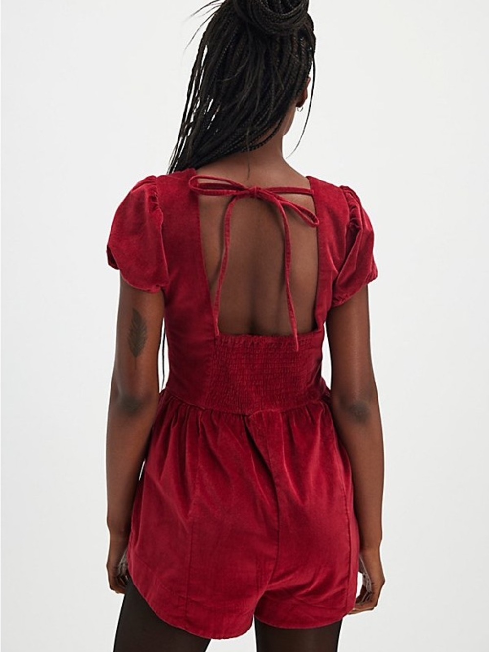 NWT Free People Silver Bells Romper Cherry Red Size Medium - Picture 2 of 5